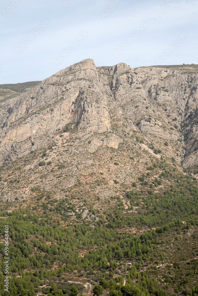 Peak in Aixorta Mountain Range; Guadalest; Alicante; Spain