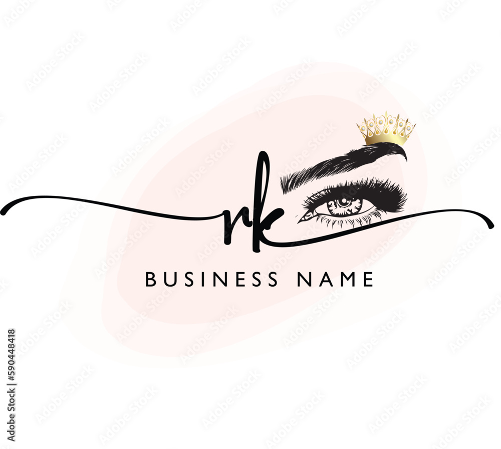 Handwriting initial of letter at a t feminine and beauty logo design ...
