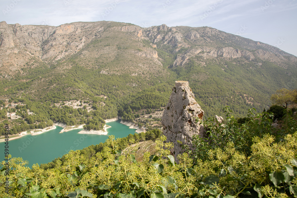View of Aixorta Mountain Range and Reservoir; Guadalest; Alicante; Spain