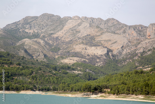Obraz na płótnie Reservoir in Aixorta Mountain Range; Guadalest; Alicante; Spain w salonie