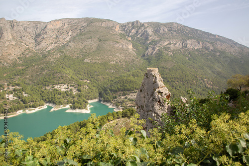 Obraz na płótnie View of Aixorta Mountain Range and Reservoir; Guadalest; Alicante; Spain w salonie