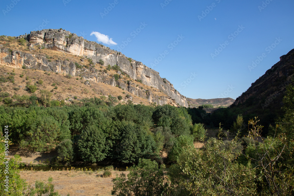 Stone Wall at Panton de la Oliva Reservoir, Patones, Madrid, Spain