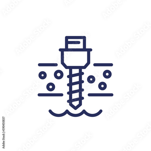 well drilling line icon on white
