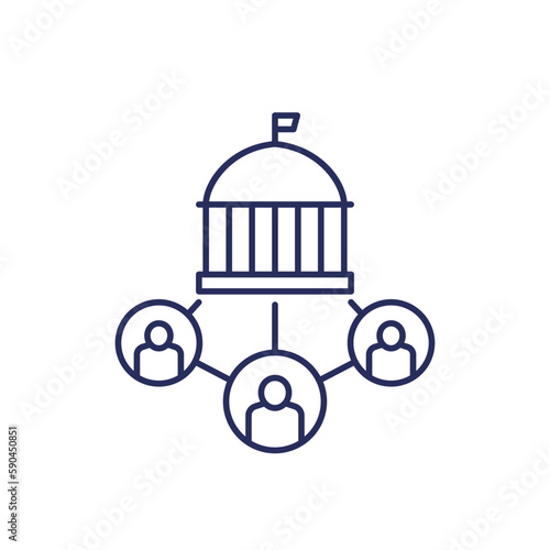 government line icon with people