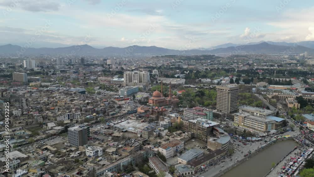 Center of Kabul city from above, Froshgah of Kabul, kabul Afghansitan Center of Kabul city from above, Froshgah of Kabul, kabul Afghansitan