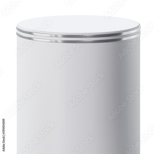 Wallpaper Mural White clean cylinder podium and silver product display, 3d rendering Torontodigital.ca