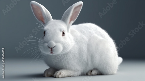 white bunny on a grey background. Easter bunny