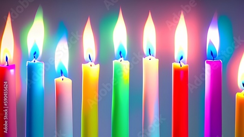 colorful birthday candles - Generative AI