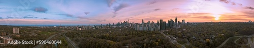 Toronto city with Pink Sunset from Don Valley © Demetrios Vassiliades/Wirestock Creators