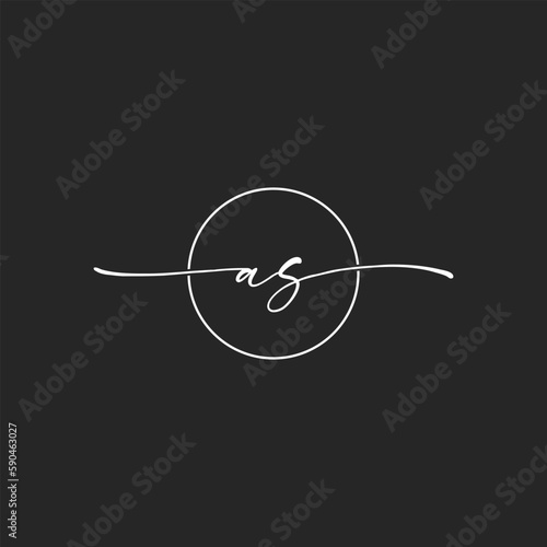 letter AS concept logo design vector illustrations photo