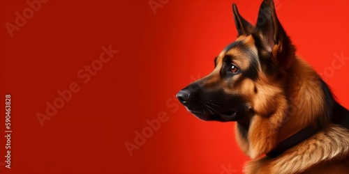 Red Background for Celebrating Your Best Friend on International Dog Day and Beyond A Tribute to Unconditional Love and Loyalty, Generative AI photo