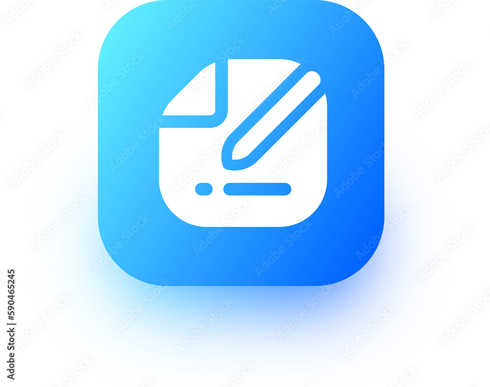 Edit icon in square gradient colors. Register signs illustration. Edit icon in square gradient colors. Register signs illustration.