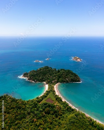 Vertical aerial shot of Surin Island, a small archipelago in the Andaman Sea