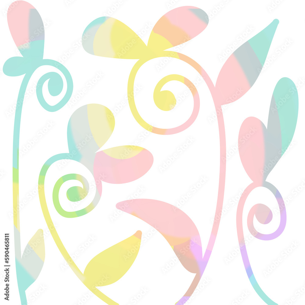 Pastel Abstract Decorative Plant 4 Pastel Abstract Decorative Plant 4