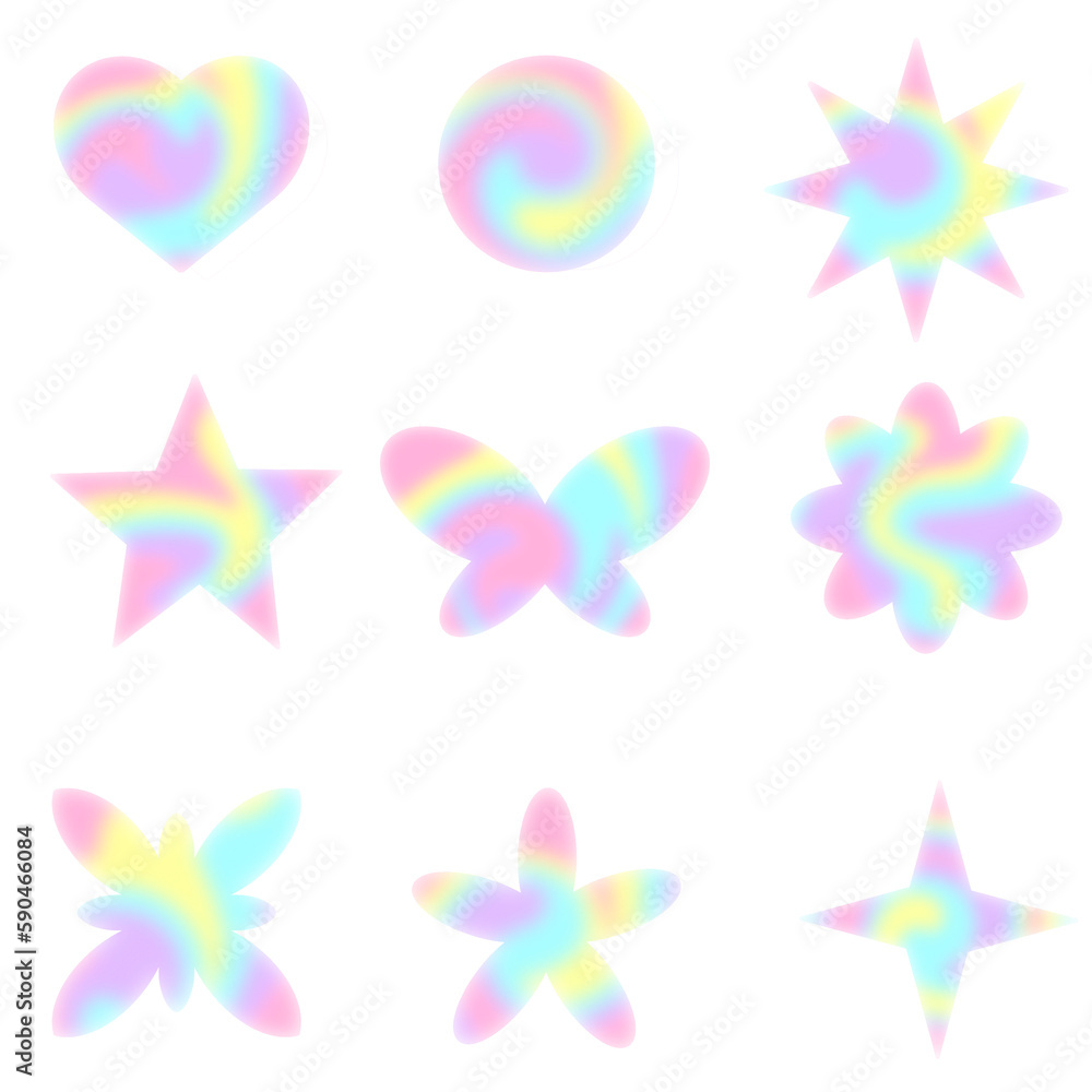 Set rainbow swirl blur y2k aura shapes. Abstract blurred gradient shape, psychedelic aesthetic elements, colorful soft holographic gradient. Geometric form with blurring PNG Set rainbow swirl blur y2k aura shapes. Abstract blurred gradient shape, psychedelic aesthetic elements, colorful soft holographic gradient. Geometric form with blurring PNG