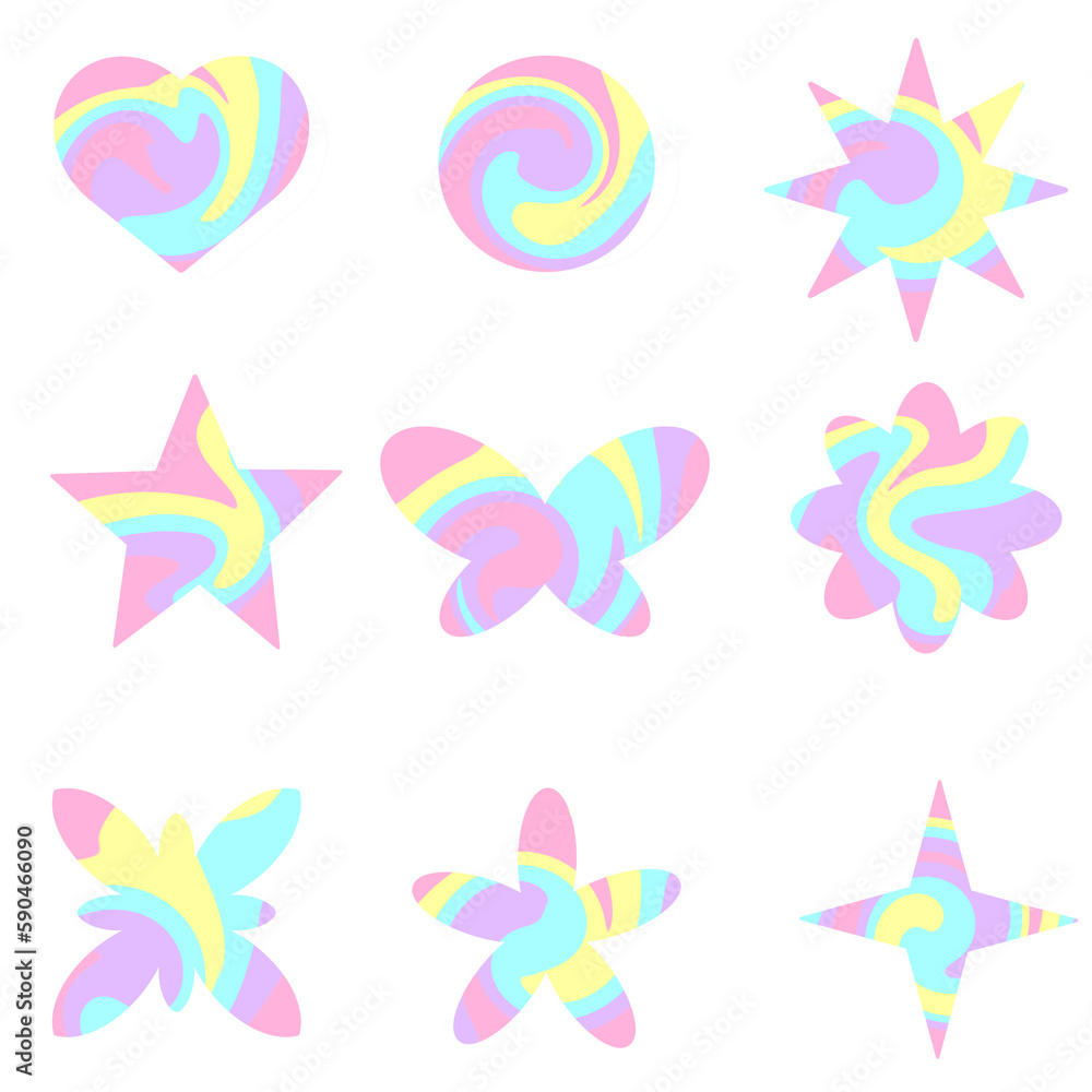 Set rainbow swirl y2k aura shapes. Abstract blurred gradient shape, psychedelic aesthetic elements, colorful soft holographic gradient. Geometric form with blurring PNG Set rainbow swirl y2k aura shapes. Abstract blurred gradient shape, psychedelic aesthetic elements, colorful soft holographic gradient. Geometric form with blurring PNG