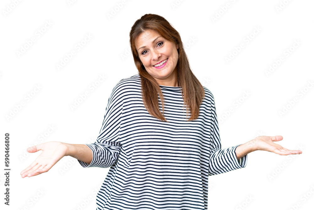 Middle age woman over isolated background happy and smiling Middle age woman over isolated background happy and smiling