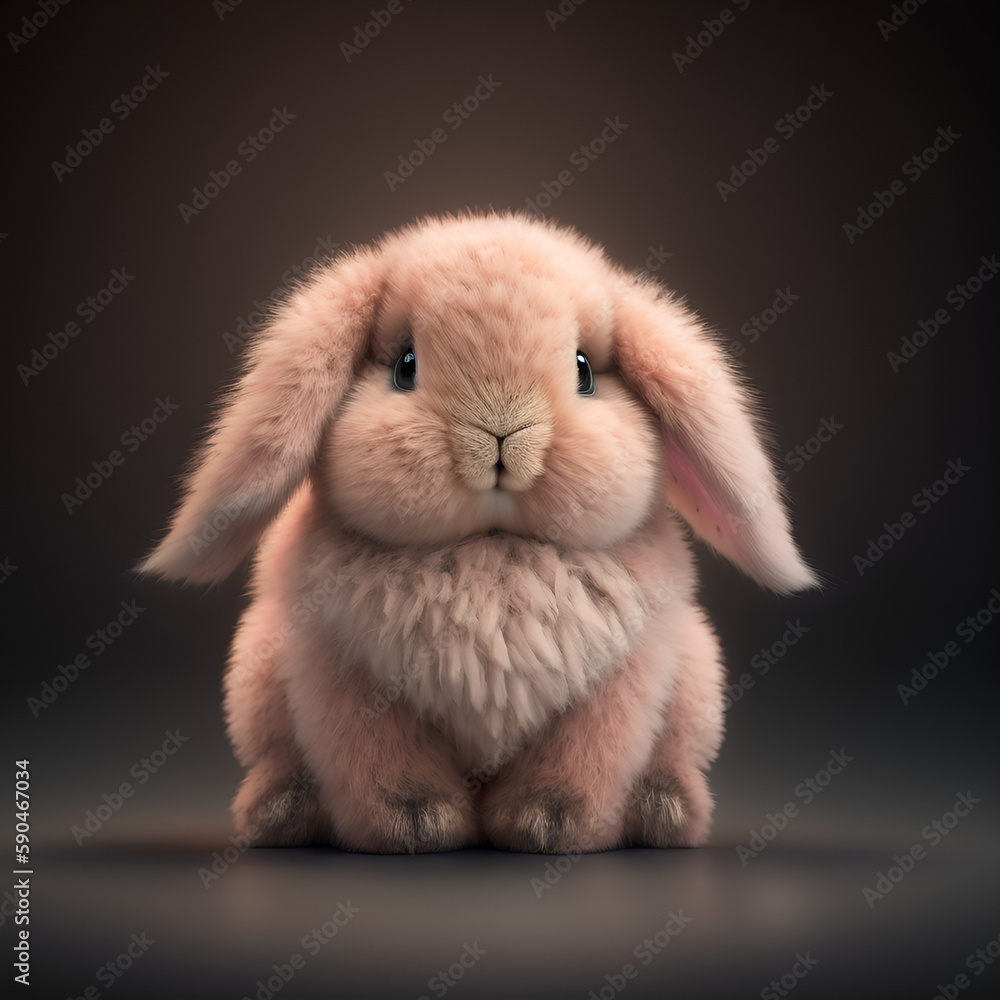 Cute Pink Bunny - Generative AI