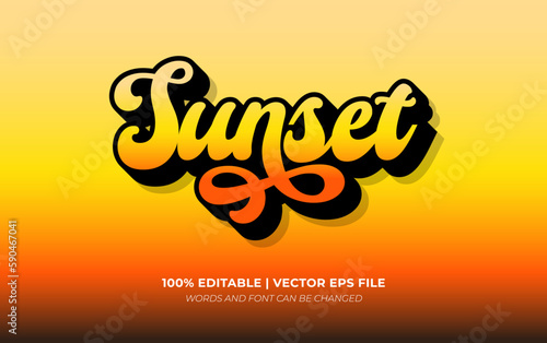 Sunset Gradient Editable Text Effect, Editable Font Style Theme