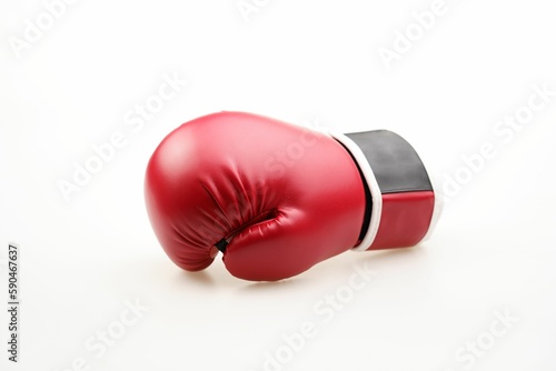 Single red boxing glove isolated on a white background © Stoil Vatev/Wirestock Creators