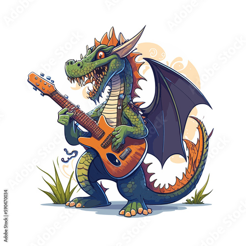 Rocking Dragon! Listen to this dragon shred the guitar © just_colorful