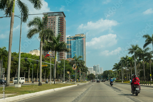 Manila, Philippines - Light traffic along Roxas Boulevard during Good friday. photo