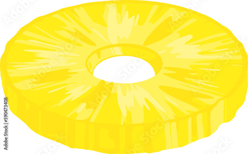 Ring Pineapple Ananas Circle Sliced Yellow Fruit Tropical Juicy Summer Isolated
