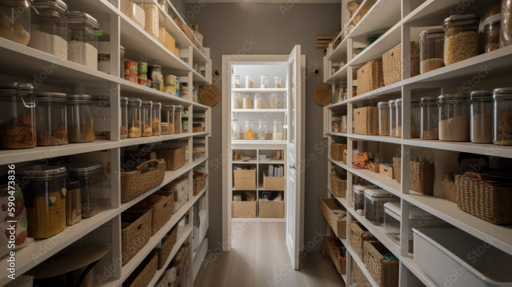 pantry storage daylight minimal decoration style home design concept, image ai generate