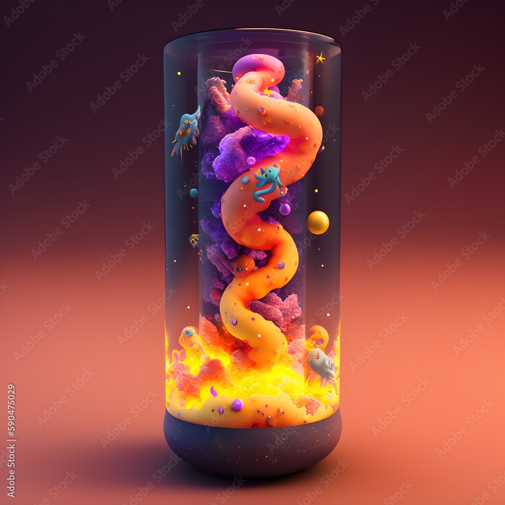 tubular cute dragon lava lamp world in a soft gel illuminative lava tube universe high quality