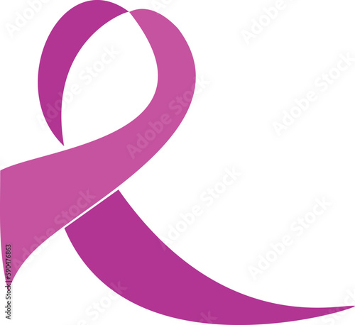 Pink ribbons, the sign of Breast Cancer Awareness with space for text on a white background