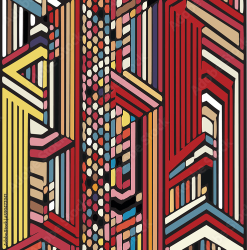 Vibrant and detailed abstract pattern printed on fabric, adding character and style to any space