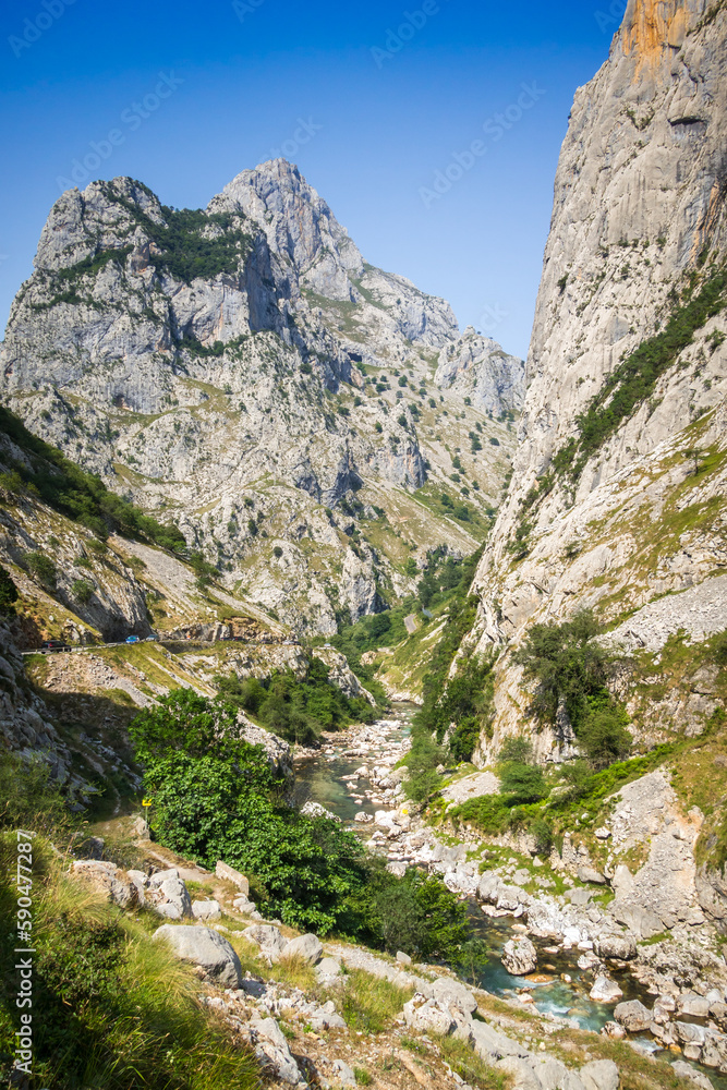 Cares trail - ruta del Cares - in Picos de Europa, Asturias, Spain