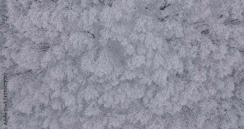 Winter Drone of snow covered mountains.