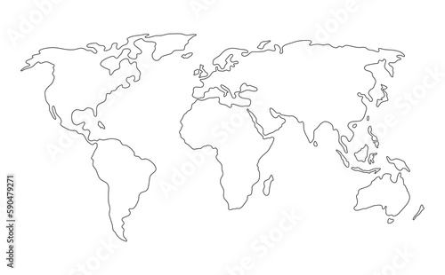 World map silhouette  isolated vector pictogram