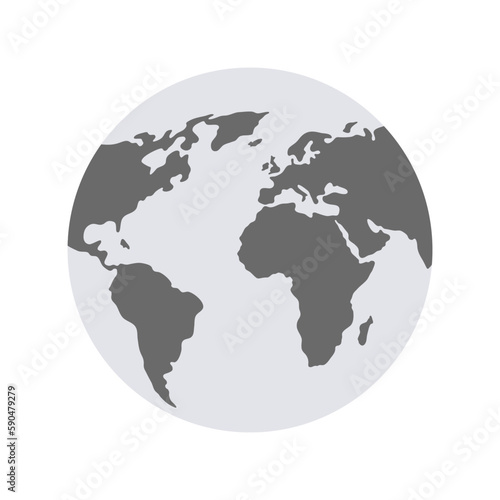 World map silhouette  isolated vector pictogram