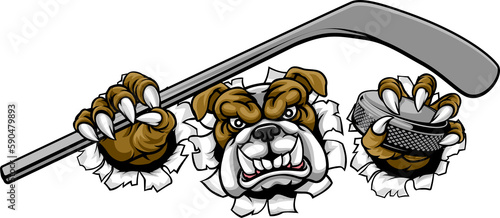 Photography Bulldog Ice Hockey Player Animal Sports Mascot