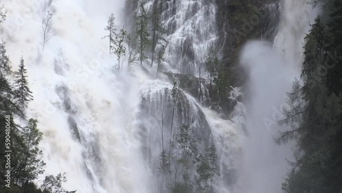 waterfall in the forest, waterfall of Branzi la Borleggia la cascata photo