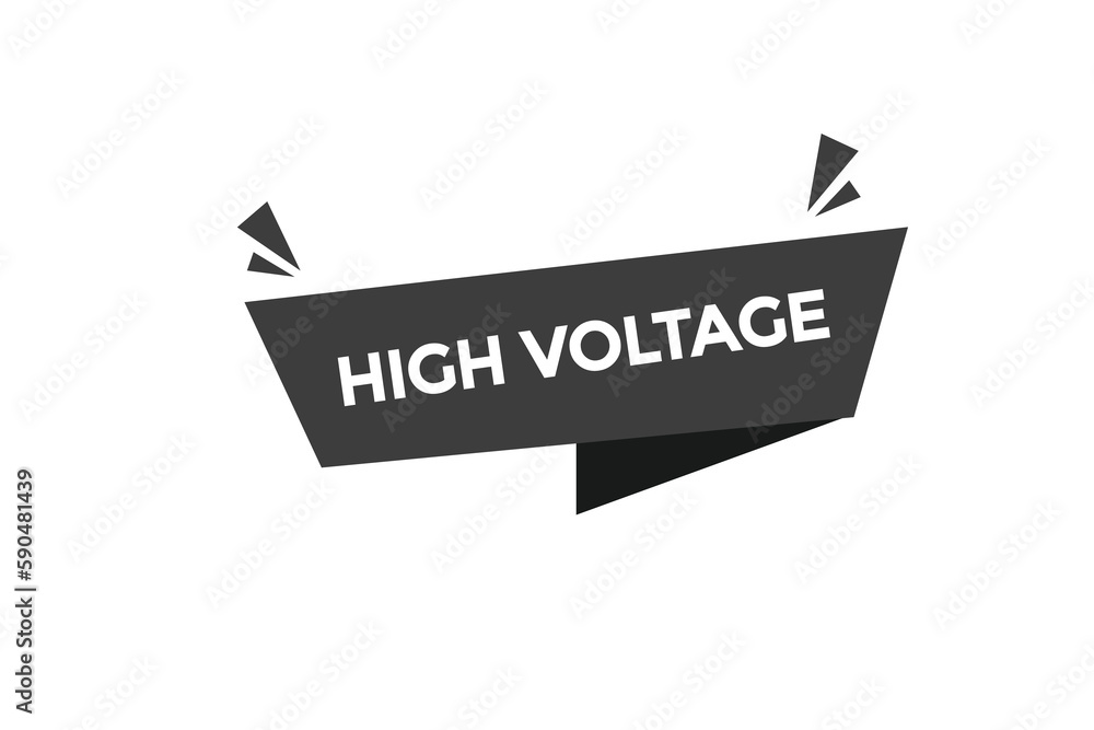 high voltage vectors.sign label bubble speech high voltage
