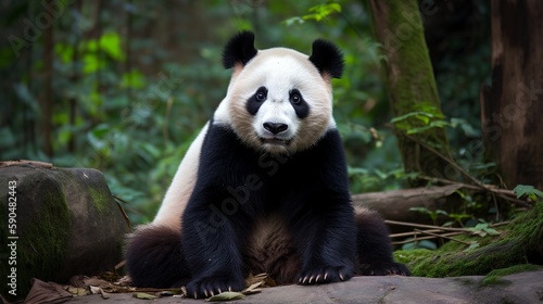 Panda Bear Posing for the Camera © Emojibb.Family