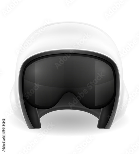 modern pilot helmet for a fighter or combat helicopter vector illustration