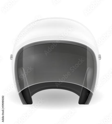 old motorcyclist helmet for driving a motorbike vector illustration