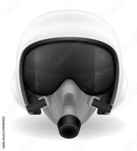 modern pilot helmet for a fighter or combat helicopter vector illustration