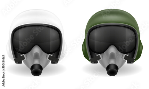 modern pilot helmet for a fighter or combat helicopter vector illustration