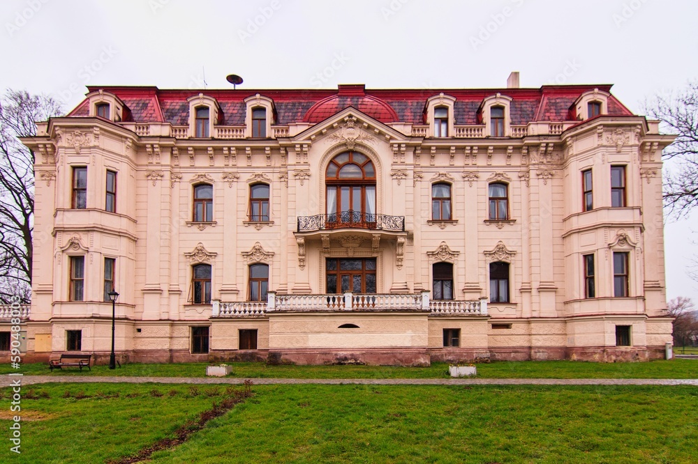 A famous big Löw Beer villa in Svitavka, Czech republic