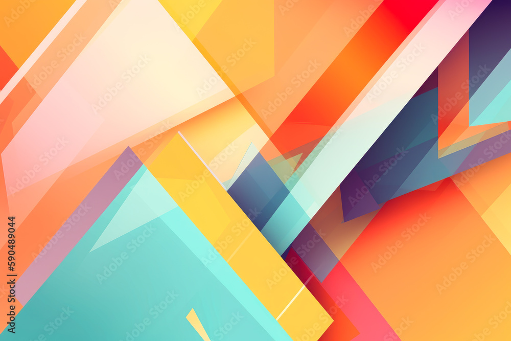 Abstract geometric background. Multi color abstract background. Banner or postcard background. Polygonal multi color geometrical pattern. Generative AI. Abstract geometric background. Multi color abstract background. Banner or postcard background. Polygonal multi color geometrical pattern. Generative AI.