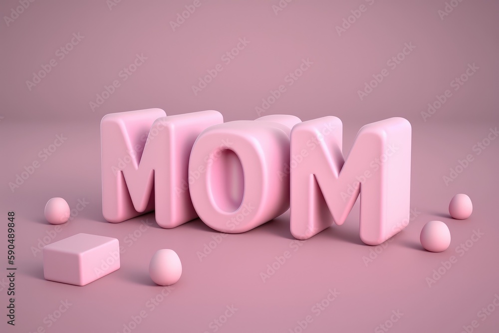 Happy Mother's Day design in 3d style. AI Generated. Happy Mother's Day design in 3d style. AI Generated.