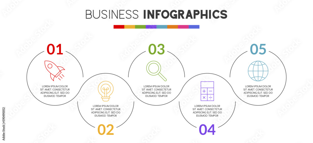Infographics design template and icons with 5 options or 5 steps Infographics design template and icons with 5 options or 5 steps