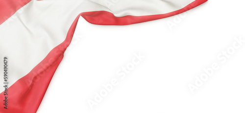 Fotografie Banner with flag of Austria over transparent background