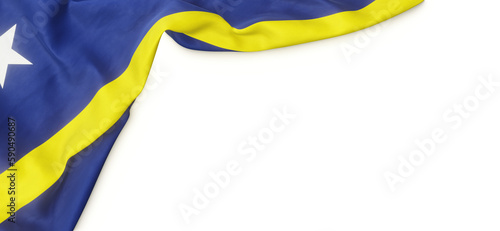 Foto Banner with flag of Curaçao over transparent background