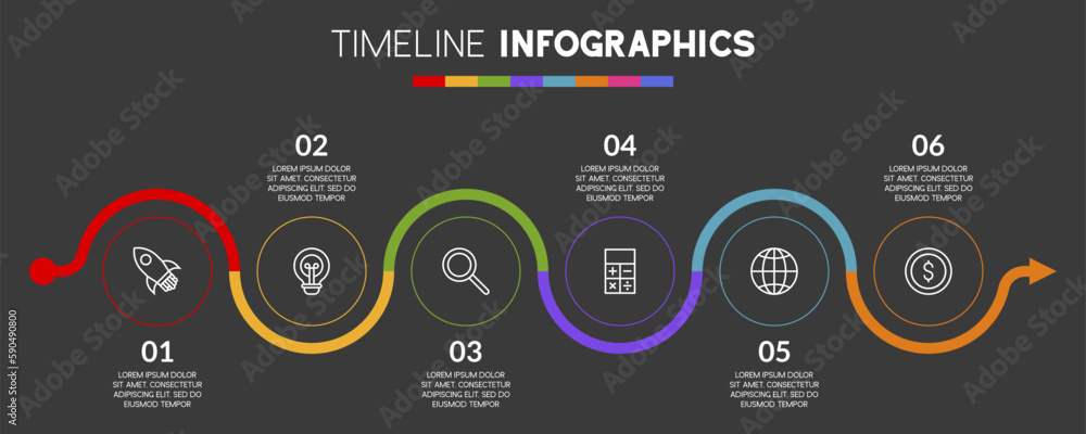 Infographics design template and icons with 6 options or 6 steps Infographics design template and icons with 6 options or 6 steps